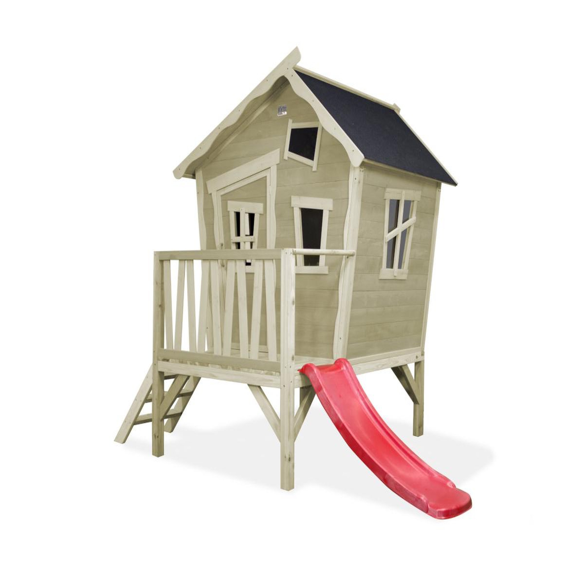 Voir la diapositive 1 : EXIT TOYS Maisonnette en bois pour enfants Crooky 300 - Exit Toys