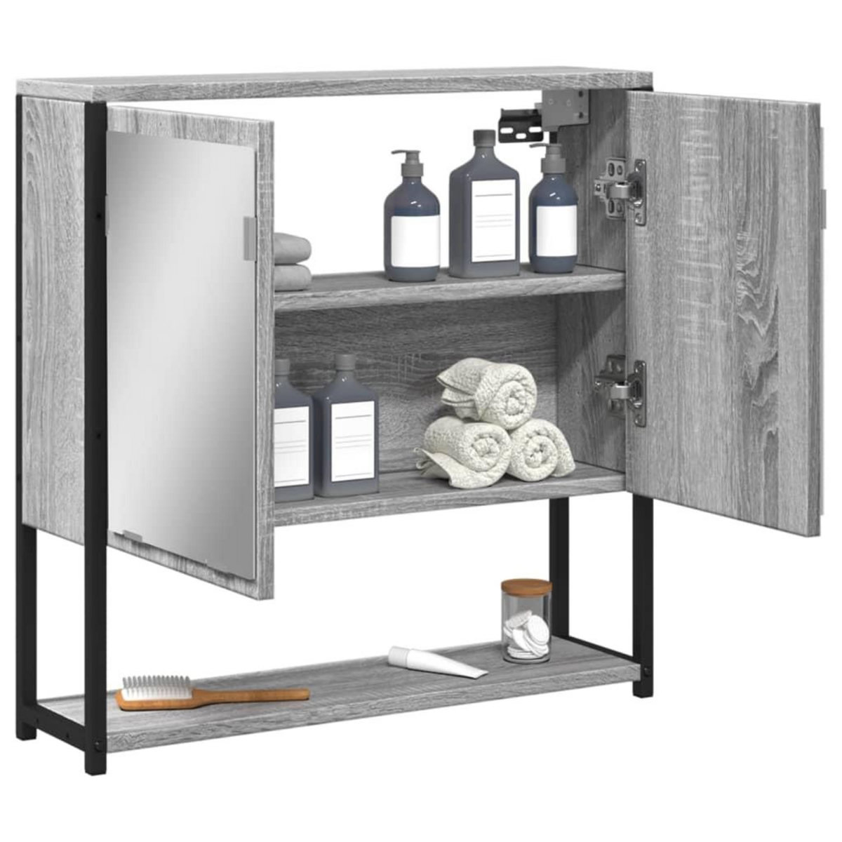 VIDAXL Armoire a miroir de salle de bain sonoma gris bois d'ingenierie