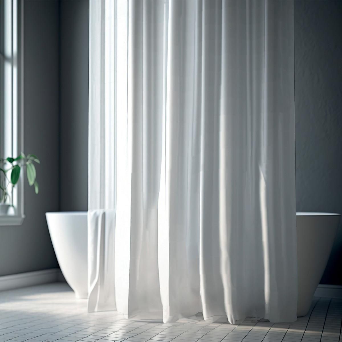 GUY LEVASSEUR Rideau de douche uni en polyester ESSENTIEL