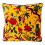 Voir la diapositive 1 : Paris Prix Coussin Déco en Velours  Oiseaux Fleurs  45x45cm Jaune