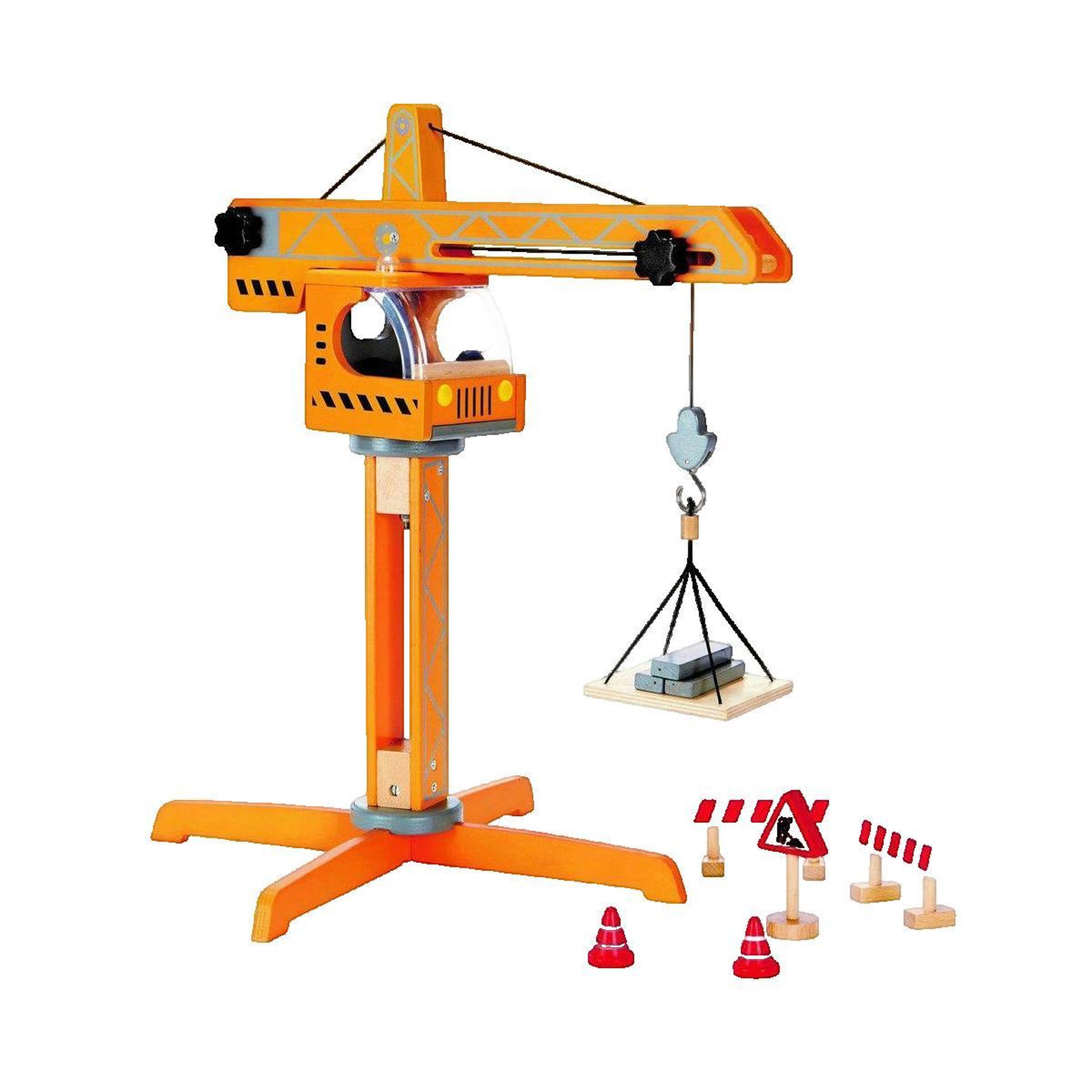 Hape Jouet éducatif Hape Grue élévatrice jaune et orange