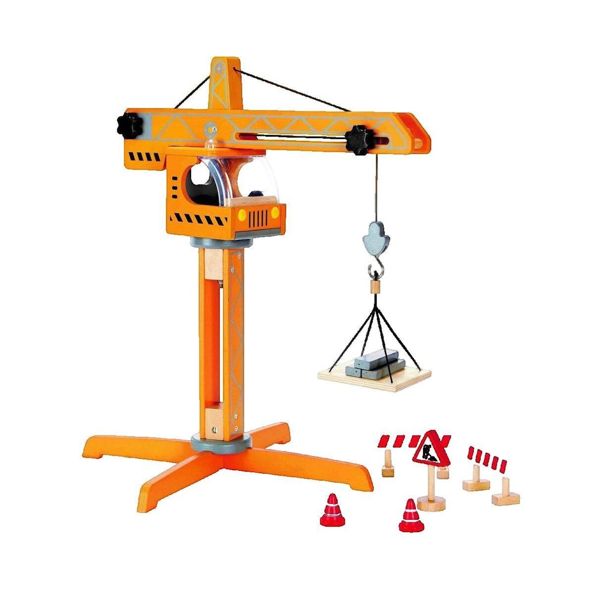 Hape Jouet éducatif Hape Grue élévatrice jaune et orange