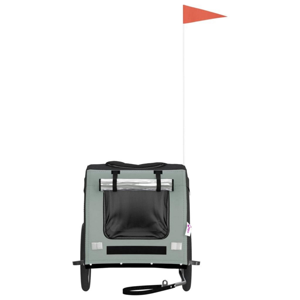 VIDAXL Remorque de velo pour animaux de compagnie noir et gris