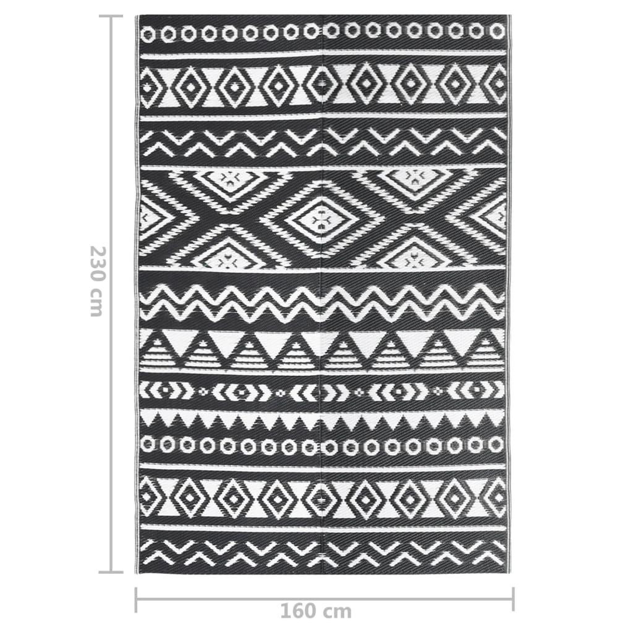 Voir la diapositive 6 : VIDAXL Tapis d'exterieur Noir 160x230 cm PP