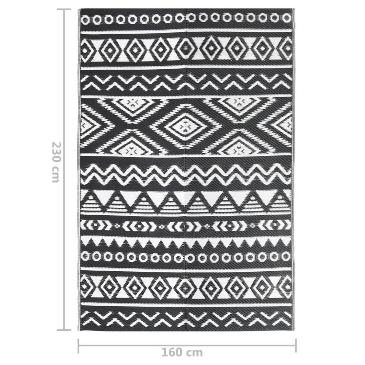 VIDAXL Tapis d'exterieur Noir 160x230 cm PP