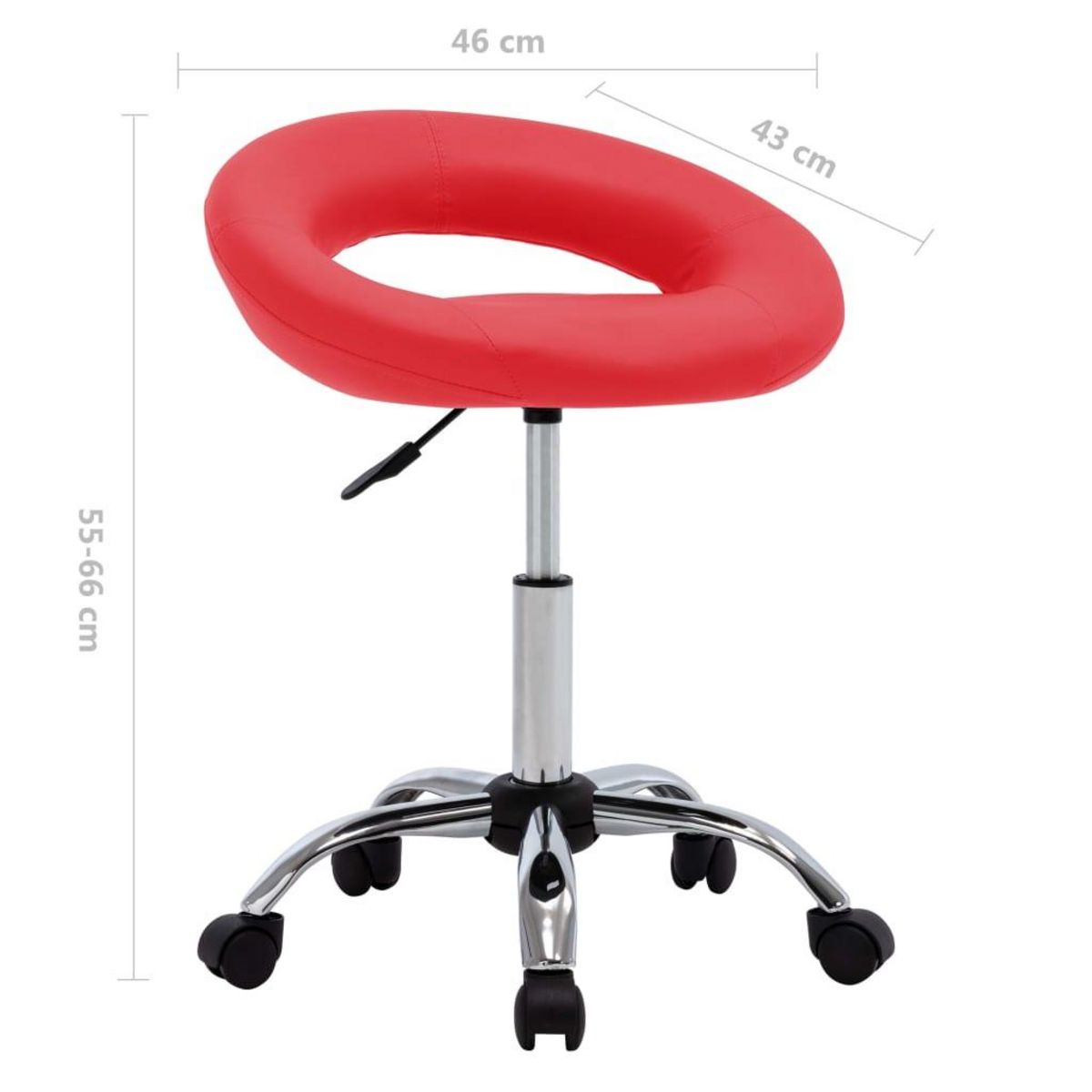 VIDAXL Chaise de travail roulante Rouge Similicuir