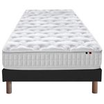 IDLITERIE Ensemble literie ASTRE : matelas ressorts, sommier et accessoires. Coloris disponibles : Noir