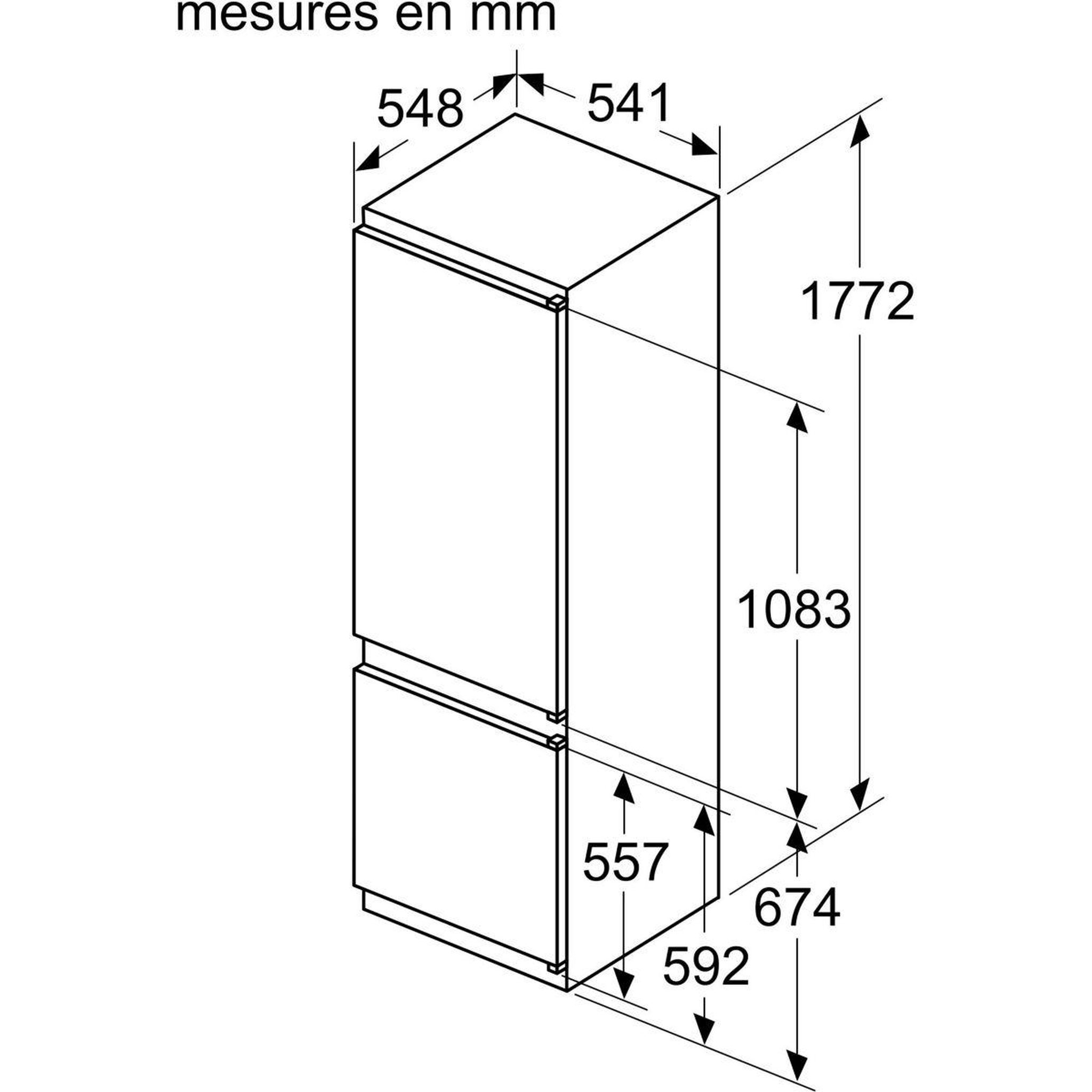 Voir la diapositive 5 : BOSCH Réfrigérateur combiné encastrable KIV87NSE0, Série 2, Eco Airflow
