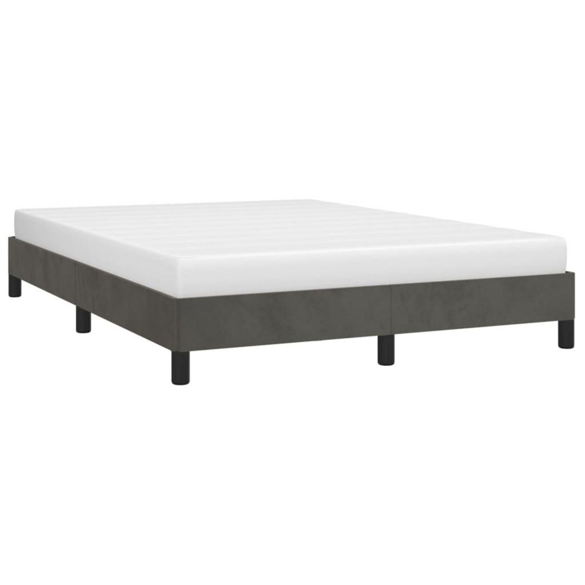 VIDAXL Cadre de lit sans matelas gris fonce 140x190 cm velours