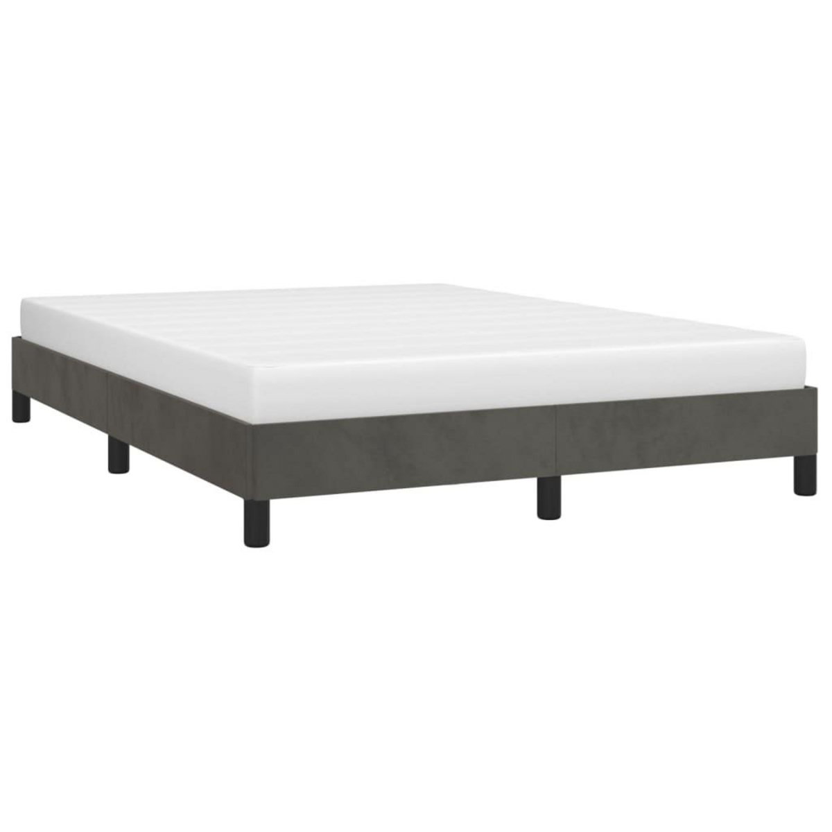 VIDAXL Cadre de lit sans matelas gris fonce 140x190 cm velours