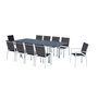 Voir la diapositive 1 : CONCEPT USINE Table de jardin extensible et 10 chaises alu-toile PVC blanc AREZZO