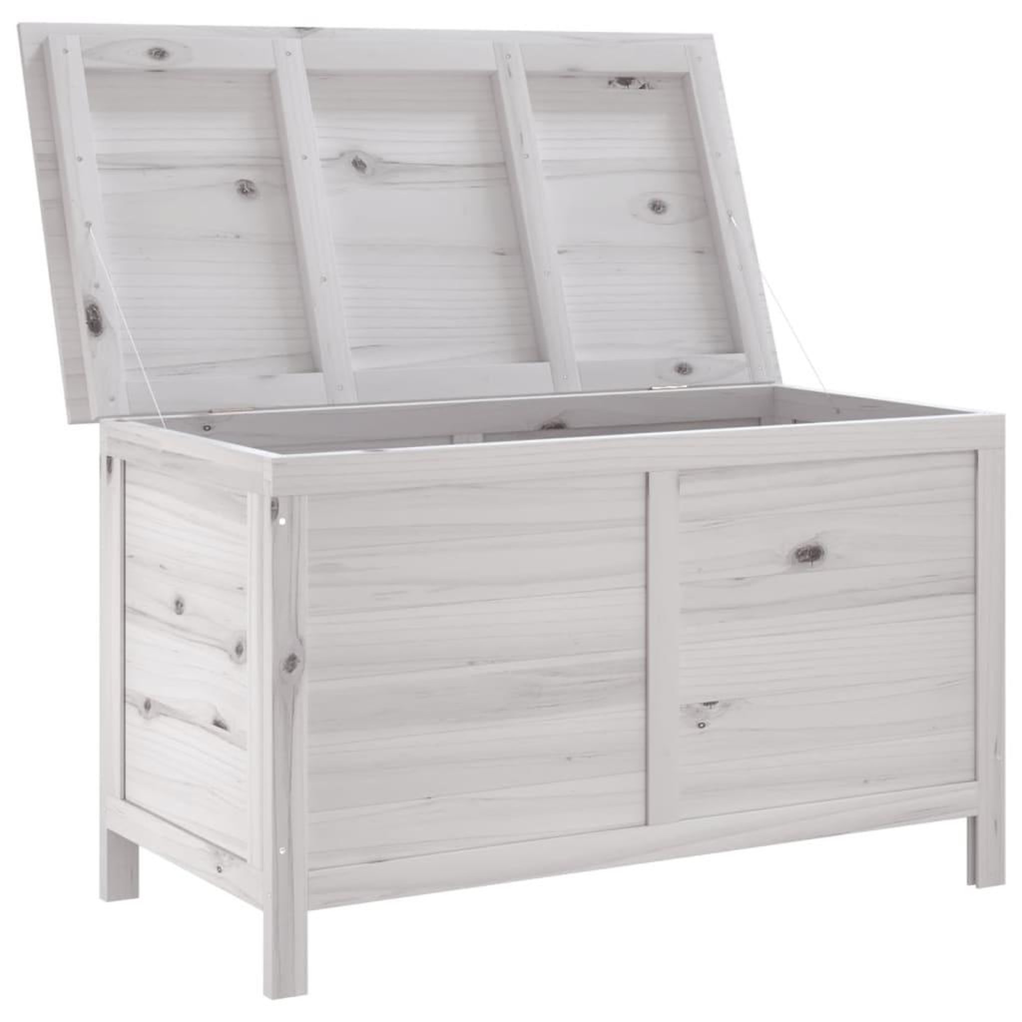 Voir la diapositive 3 : VIDAXL Boîte de rangement de jardin blanc bois massif de sapin
