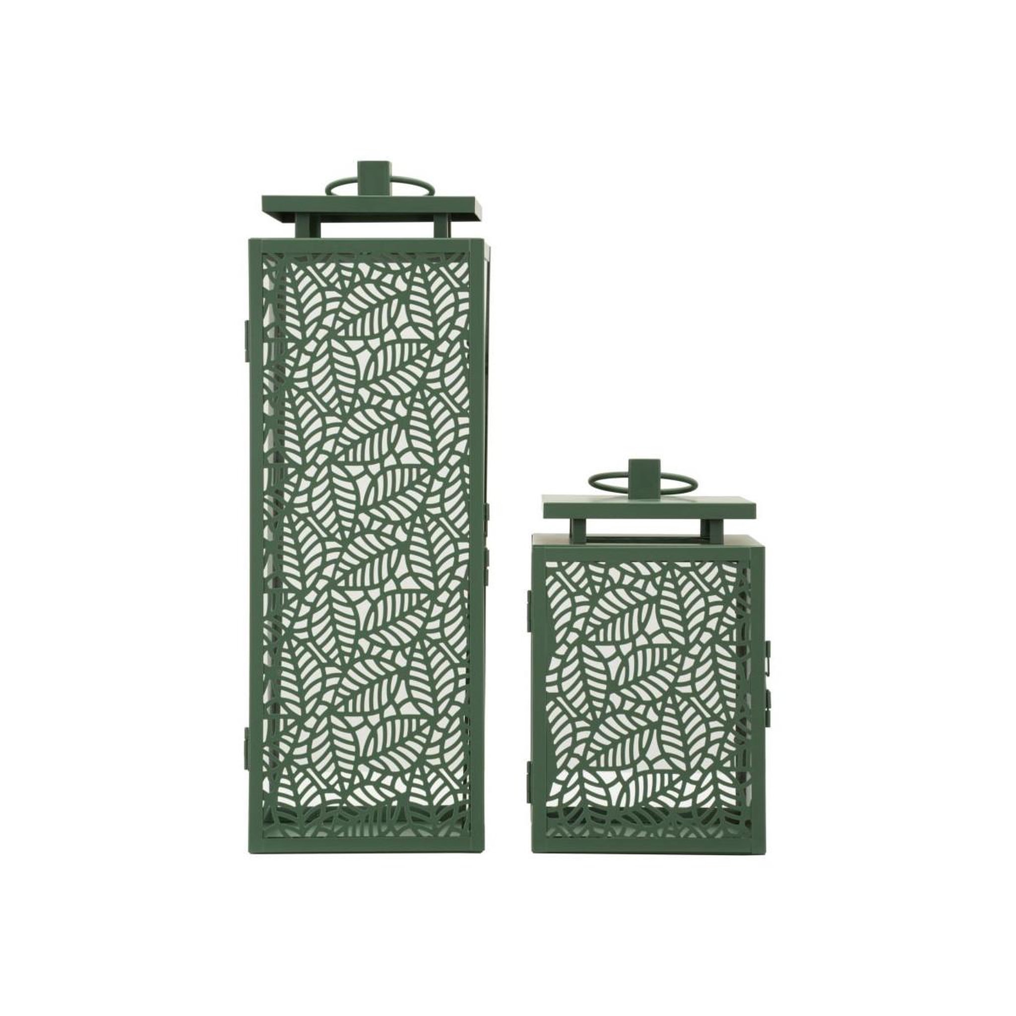 Voir la diapositive 2 : Paris Prix Lot de 2 Lanternes en Métal  Hall  41cm Vert