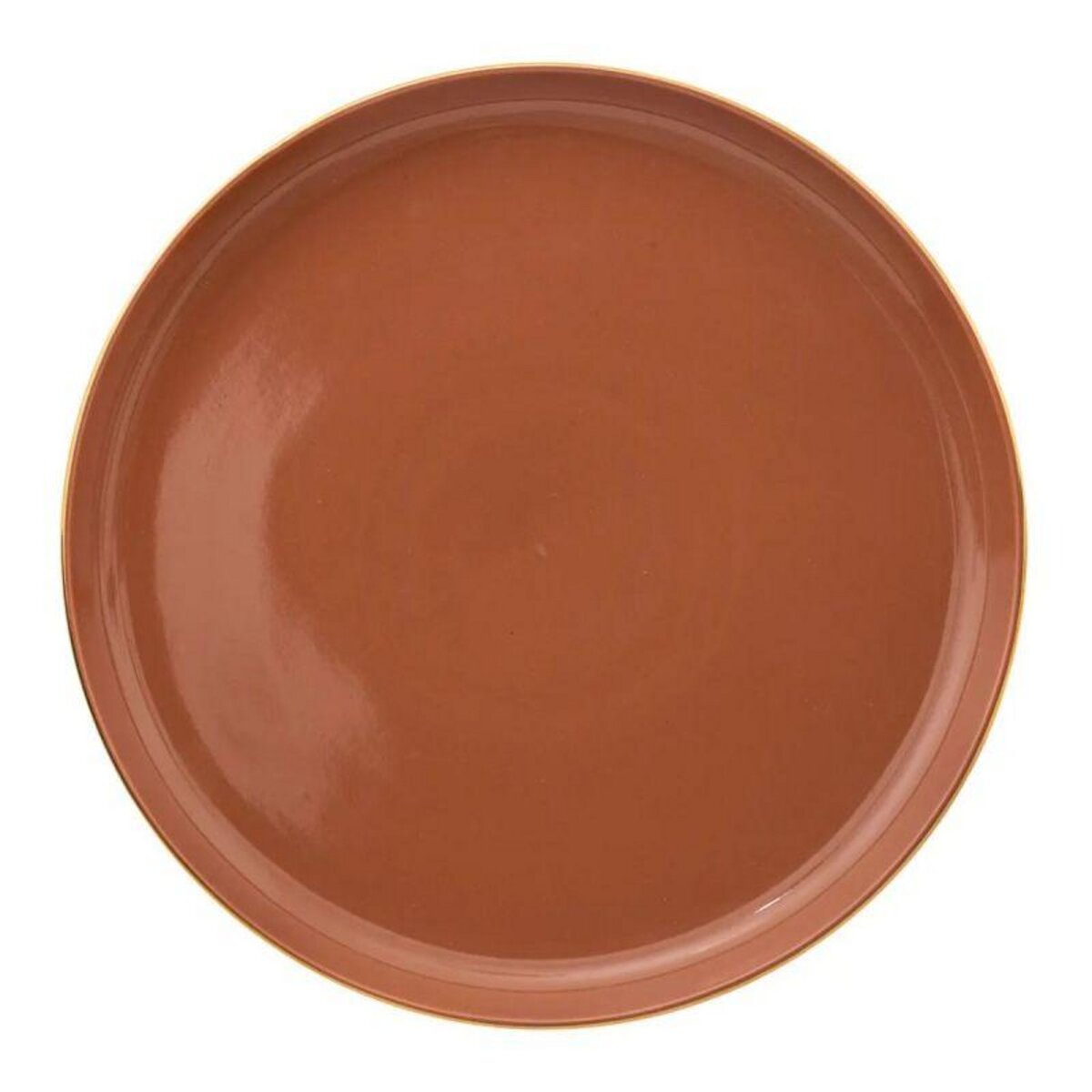 Assiette en porcelaine avec liseré doré (lot de 6) (assiettes plates - 26  cm)