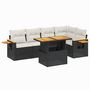 Voir la diapositive 2 : VIDAXL Salon de jardin 6 pcs avec coussins noir resine tressee