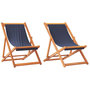 Voir la diapositive 2 : VIDAXL Chaises de plage pliables lot de 2 bleu tissu