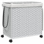Voir la diapositive 2 : VIDAXL Panier a linge avec roulettes blanc 60x35x60,5cm resine tressee