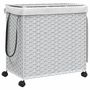 Voir la diapositive 2 : VIDAXL Panier a linge avec roulettes blanc 60x35x60,5cm resine tressee
