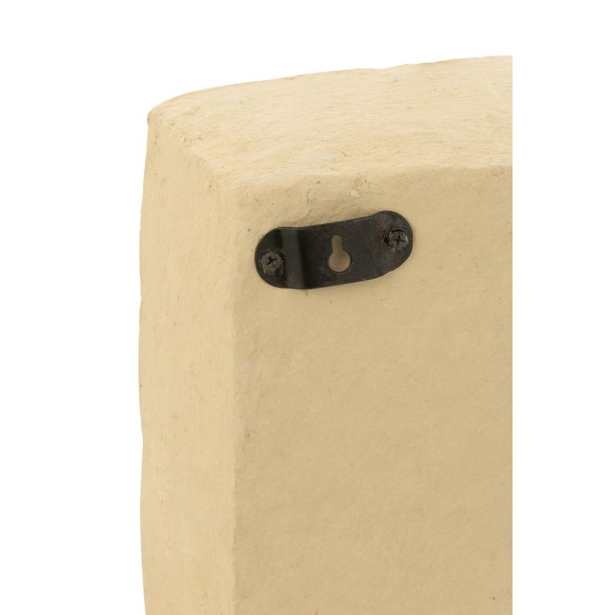 Voir la diapositive 3 : J-LINE Étagère murale en papier mâché  flint  45cm naturel