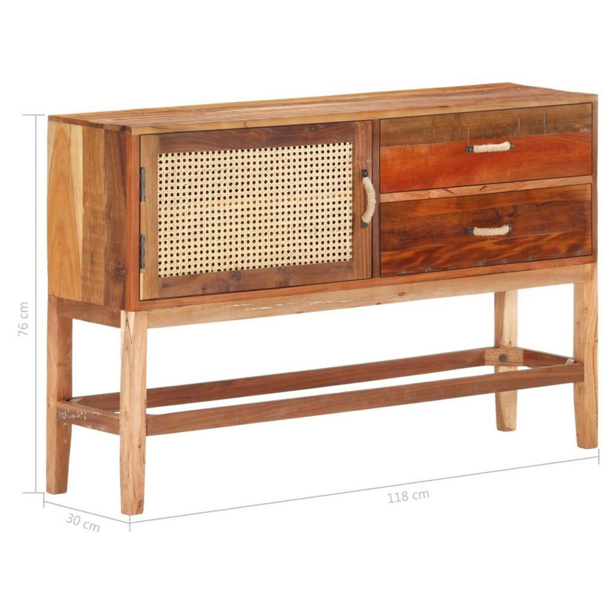 VIDAXL Buffet 118x30x76 cm Bois de recuperation massif