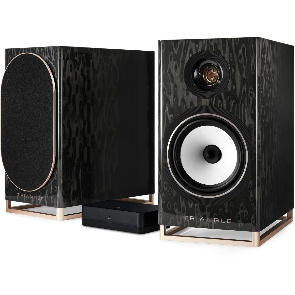 Triangle Enceinte bibliothèque active Capella Etoile Noire