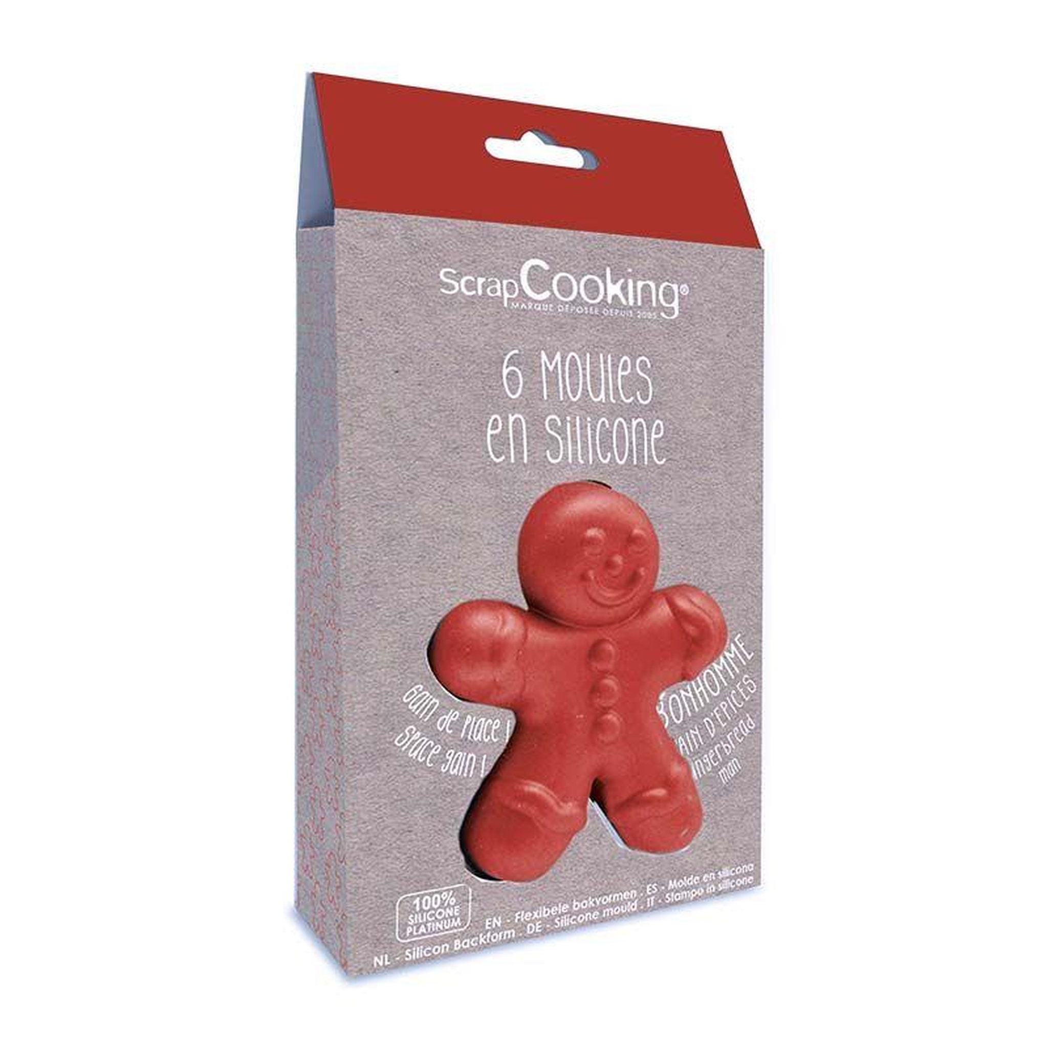SCRAPCOOKING 6 moules en silicone bonhomme en pain d'épices