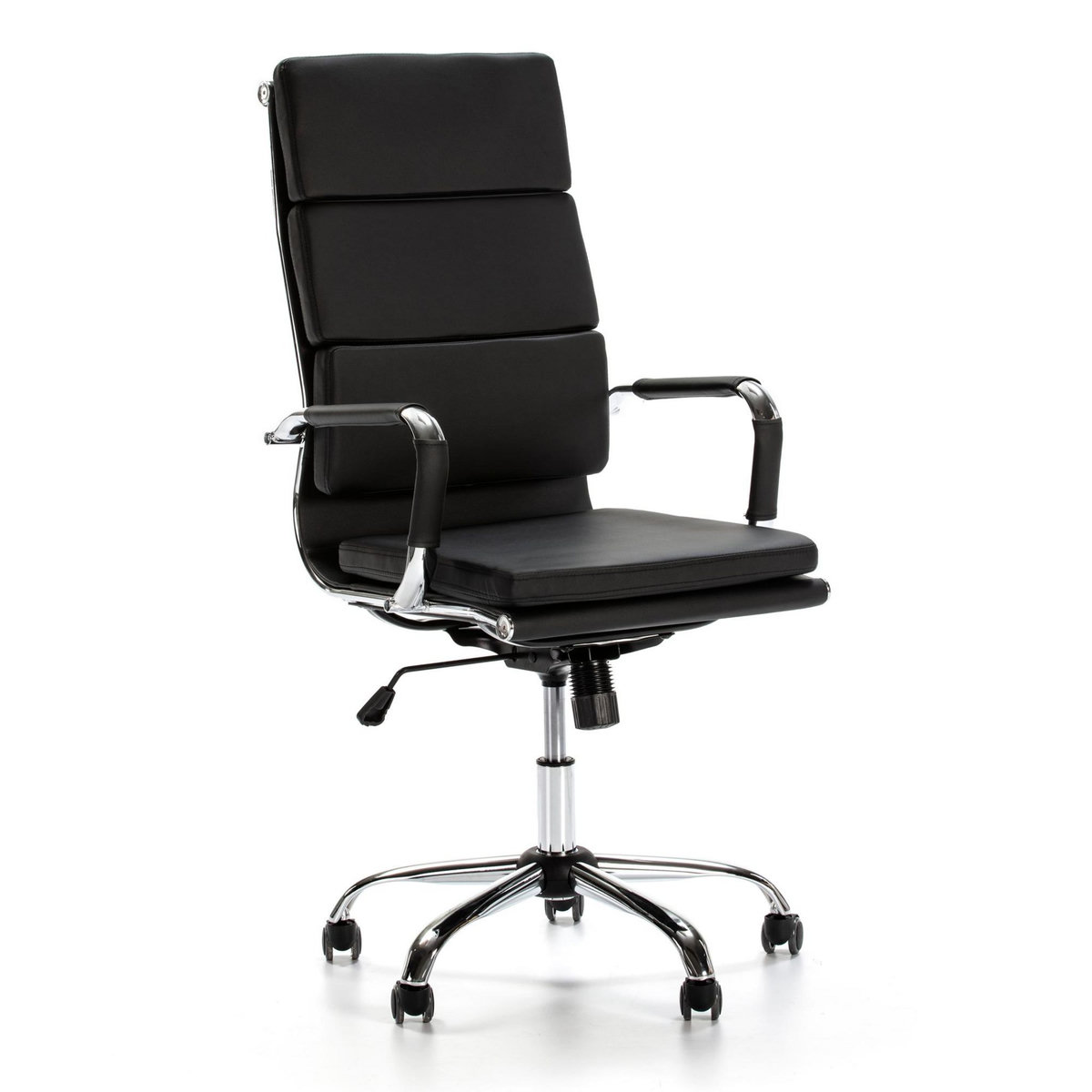 VS VENTA-STOCK Fauteuil de Bureau Morgan inclinable Noir, Cuir synthétique