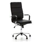 VS VENTA-STOCK Fauteuil de Bureau Morgan inclinable Noir, Cuir synthétique