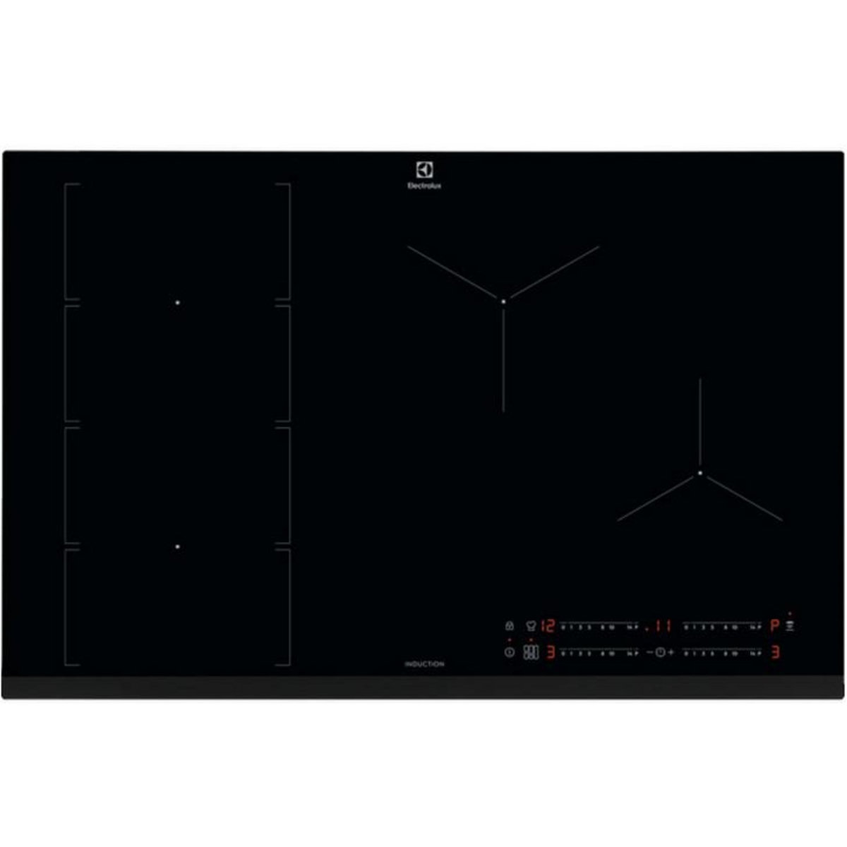 ELECTROLUX Table de cuisson induction 80cm 4 feux 7200w noir - eiv85443