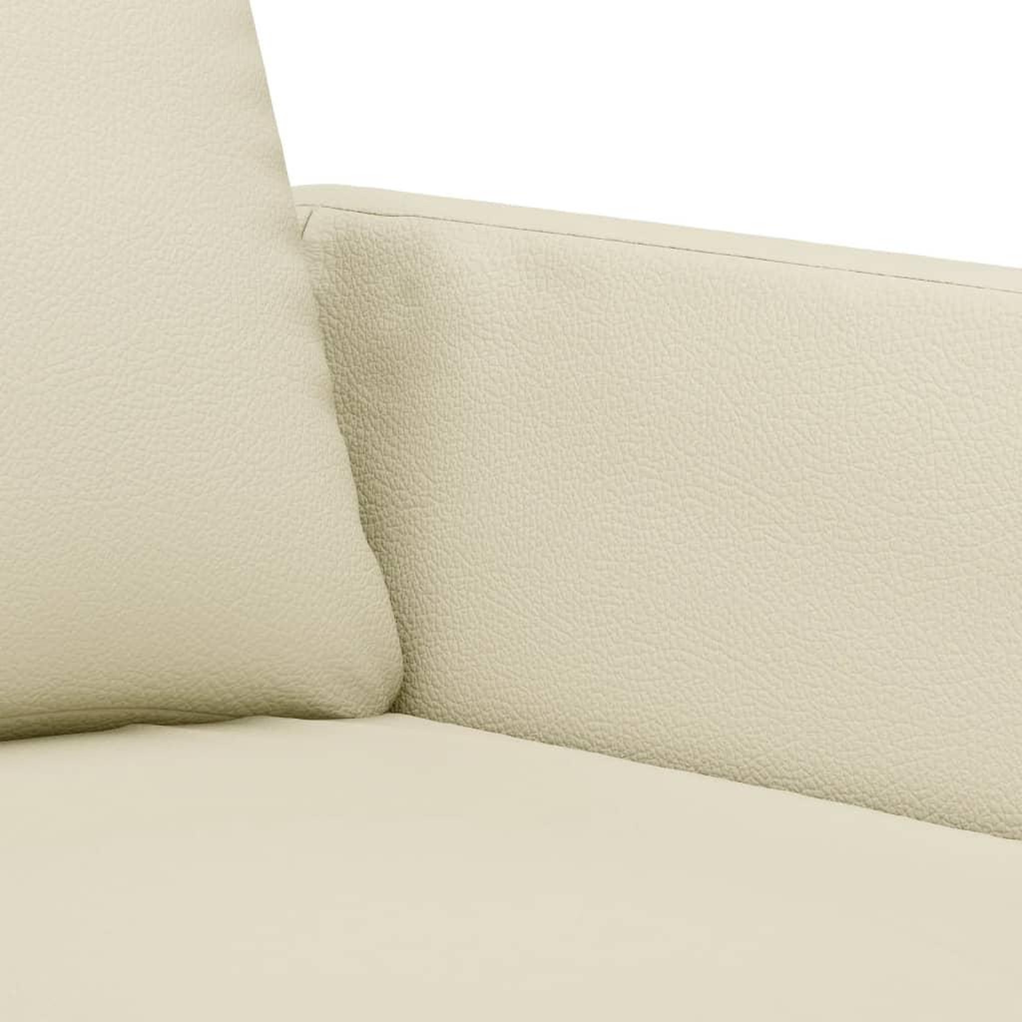 Voir la diapositive 5 : VIDAXL Ensemble de canapes 2 pcs avec coussins Creme Similicuir