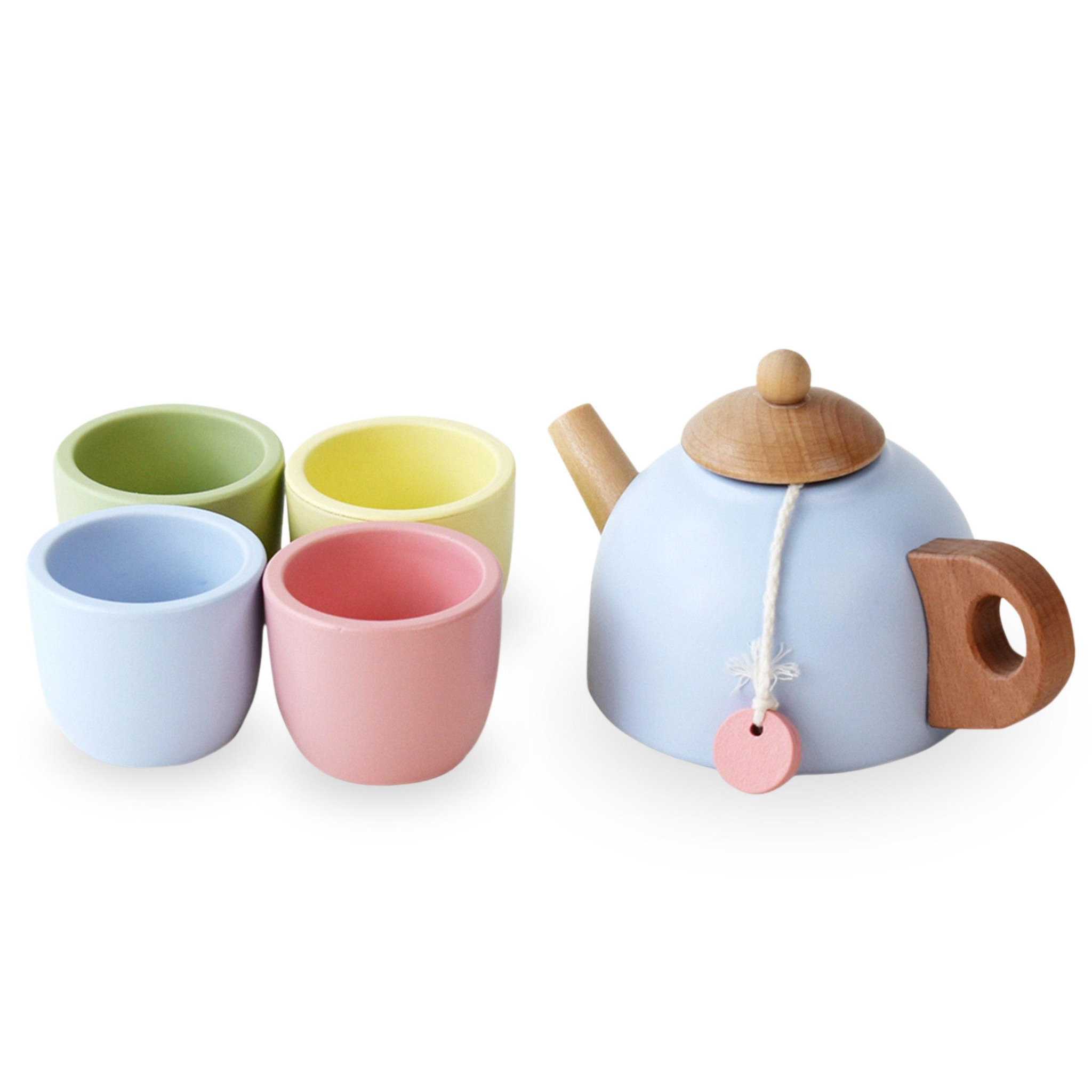 Voir la diapositive 5 : MAMABRUM Dinette Service a The Bois Enfant Mamabrum 7 Pcs Plateau 19x14 cm 3 Ans