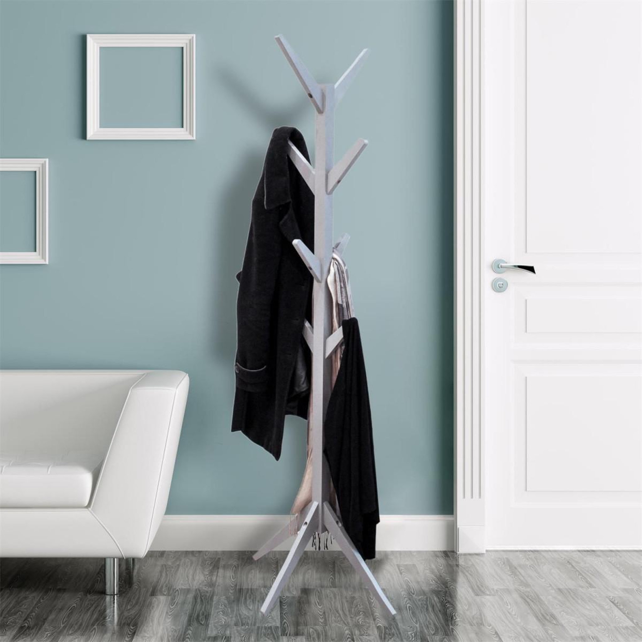 Voir la diapositive 2 : The Home Deco Factory Porte-manteau en bois  arbuste  177cm gris