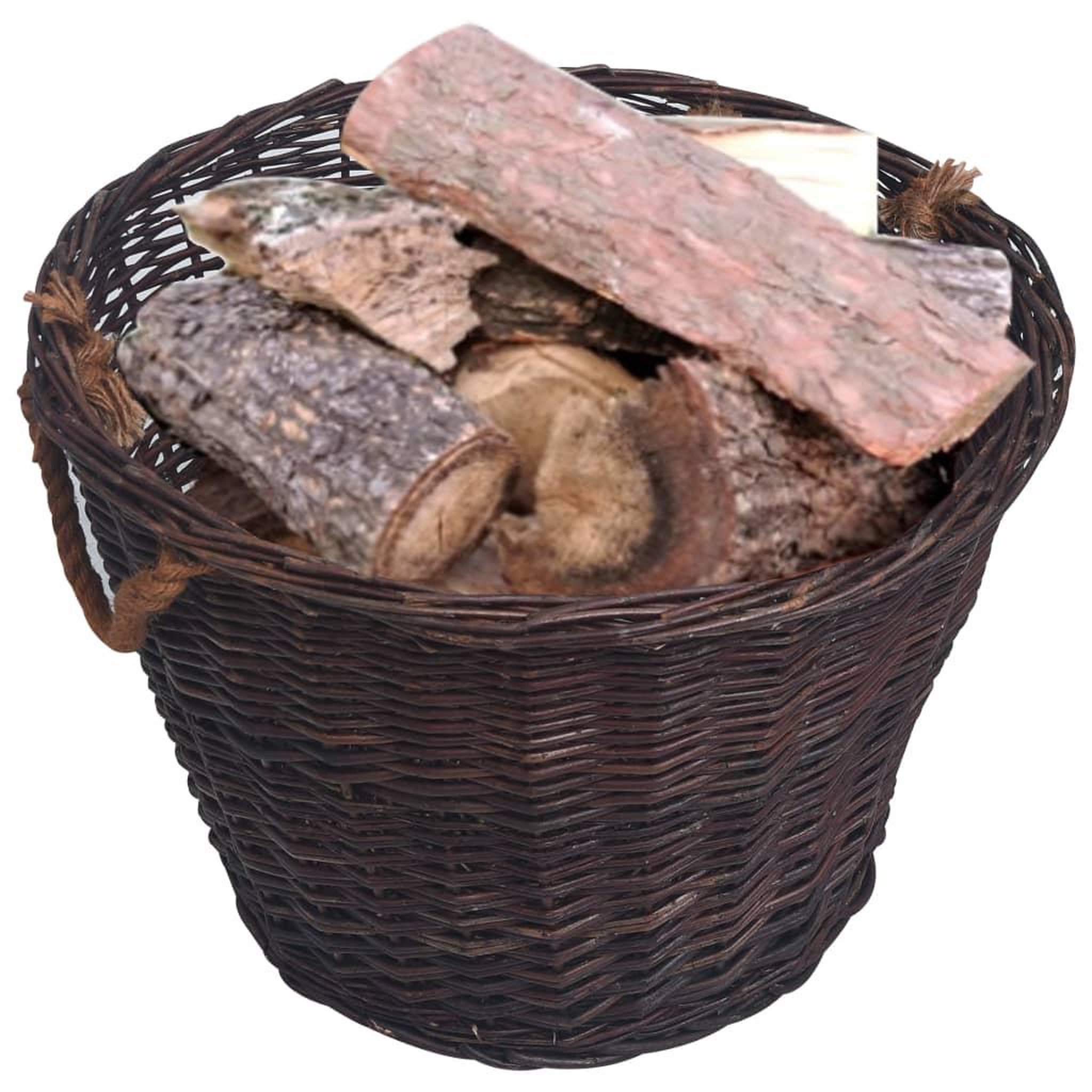 Voir la diapositive 3 : VIDAXL Jeu 3 paniers empilables a bois de chauffage Marron fonce Saule