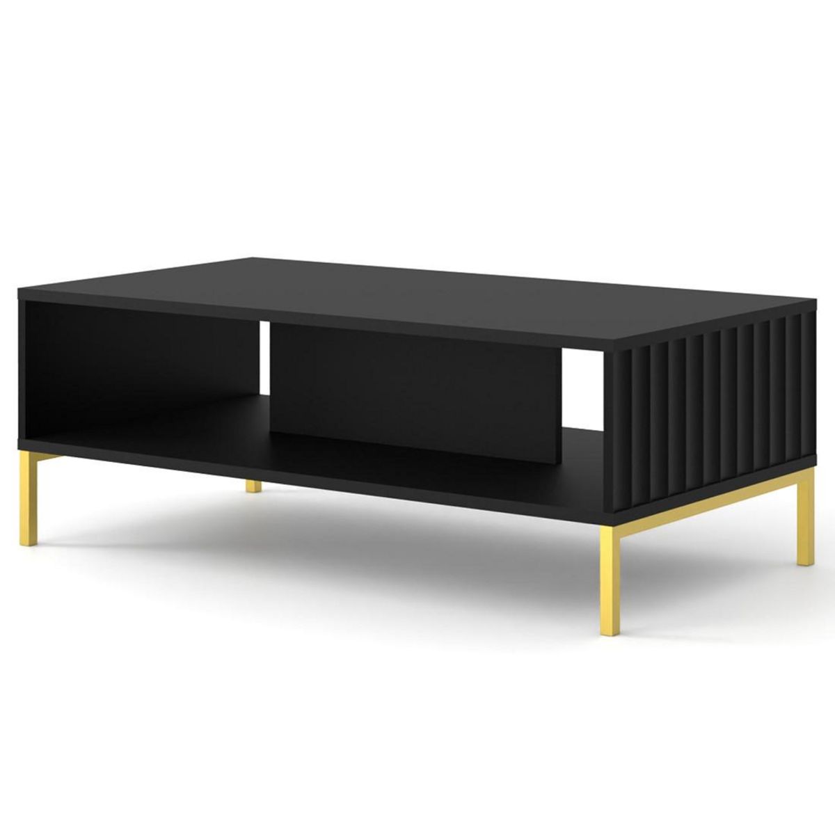 BEST MOBILIER Lara - table basse - pieds dorés - 90 cm