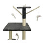 Voir la diapositive 3 : GENERIQUE Arbre a chat - 79 x 34 x 138 cm - JIPSY - Gris foncé - 3 plateformes, 1 perchoir, 1 niche, 1 escalier, poteaux a griffer