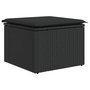 Voir la diapositive 2 : VIDAXL Tabouret de jardin avec coussin noir 55x55x37 cm resine tressee