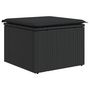 Voir la diapositive 2 : VIDAXL Tabouret de jardin avec coussin noir 55x55x37 cm resine tressee