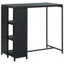 Voir la diapositive 1 : VIDAXL Table de bar avec rangement Noir 120x60x110 cm Resine tressee