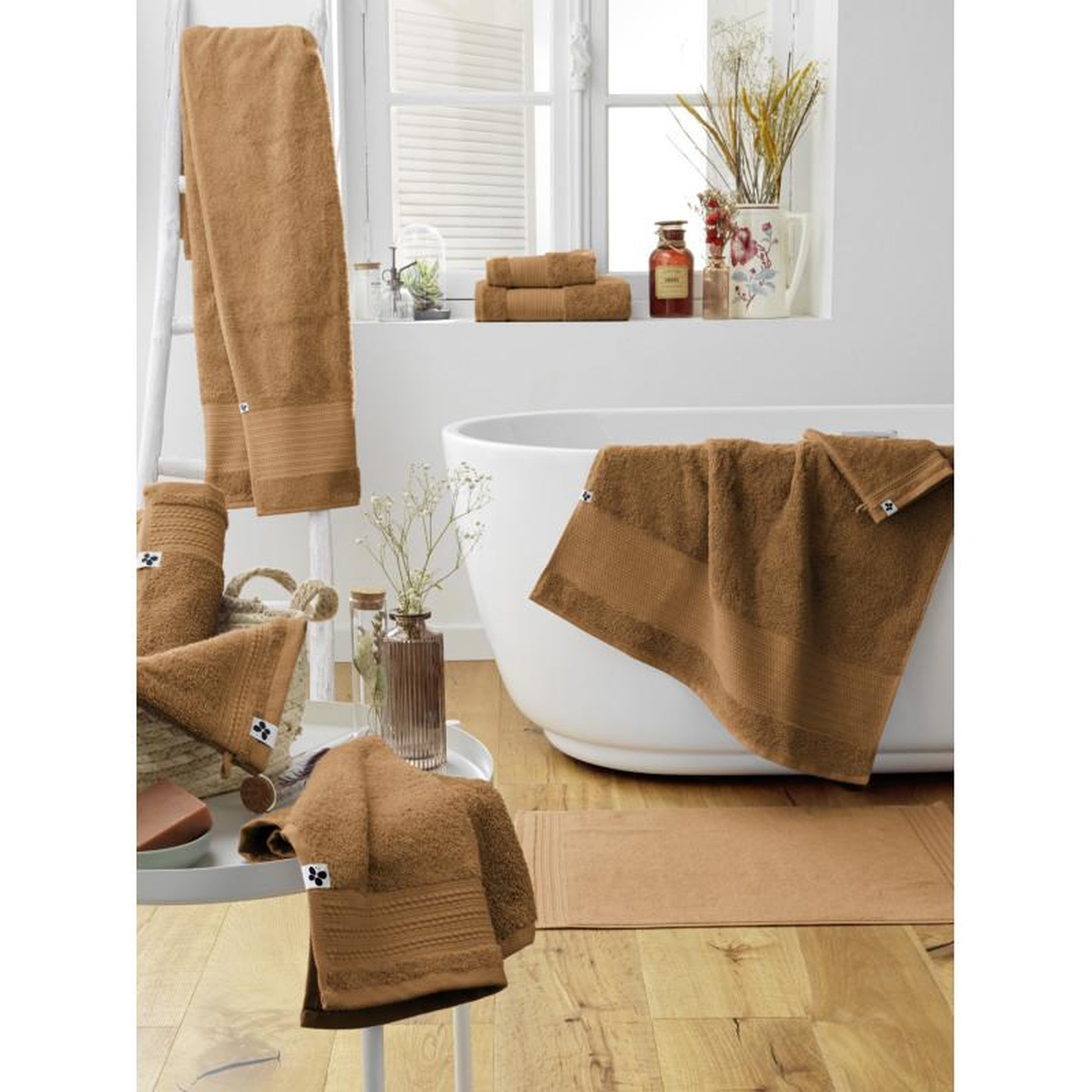 Voir la diapositive 3 : L EFFET PAPILLON Tapis de bain  Garance  50 x 70 cm / 100% Coton Bio / 600 gr/m² l'Effet Papillon -  - Tapis de bain 50 x 70 cm