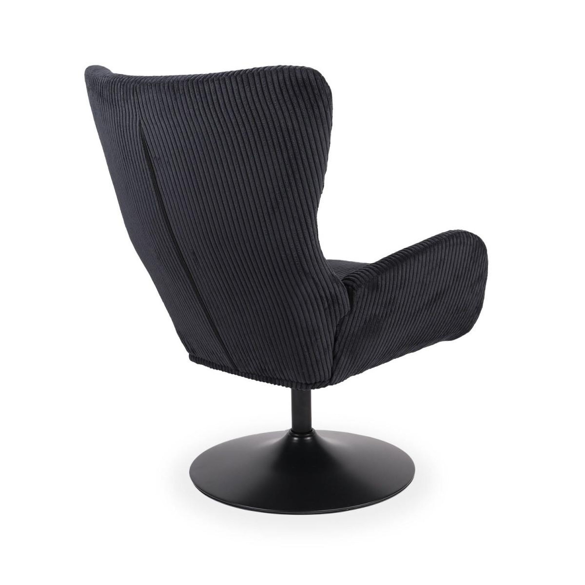 Voir la diapositive 4 : Paris Prix Fauteuil Pivotant en Velours Côtelé  Cléo  97cm Noir