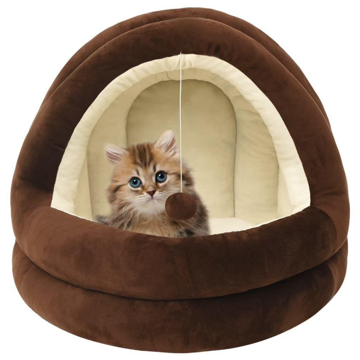 VIDAXL Lit pour chat 50x50x45 cm Marron et creme