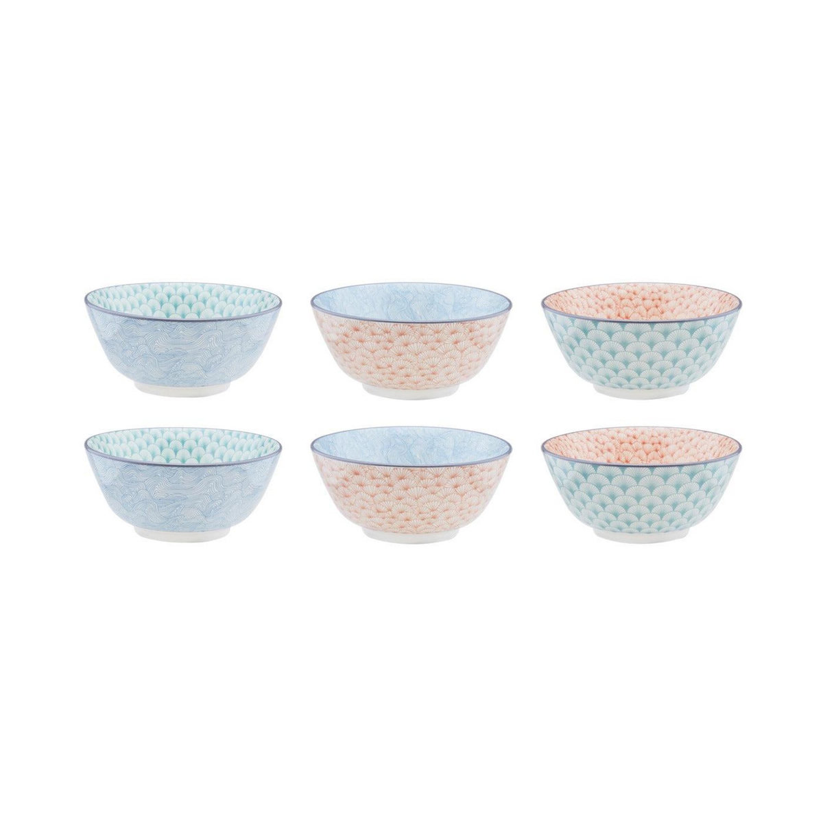 BJORN Bol PATTERN Ø15cm - 6 pièces - Pastel