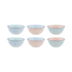 BJORN Bol PATTERN Ø15cm - 6 pièces - Pastel