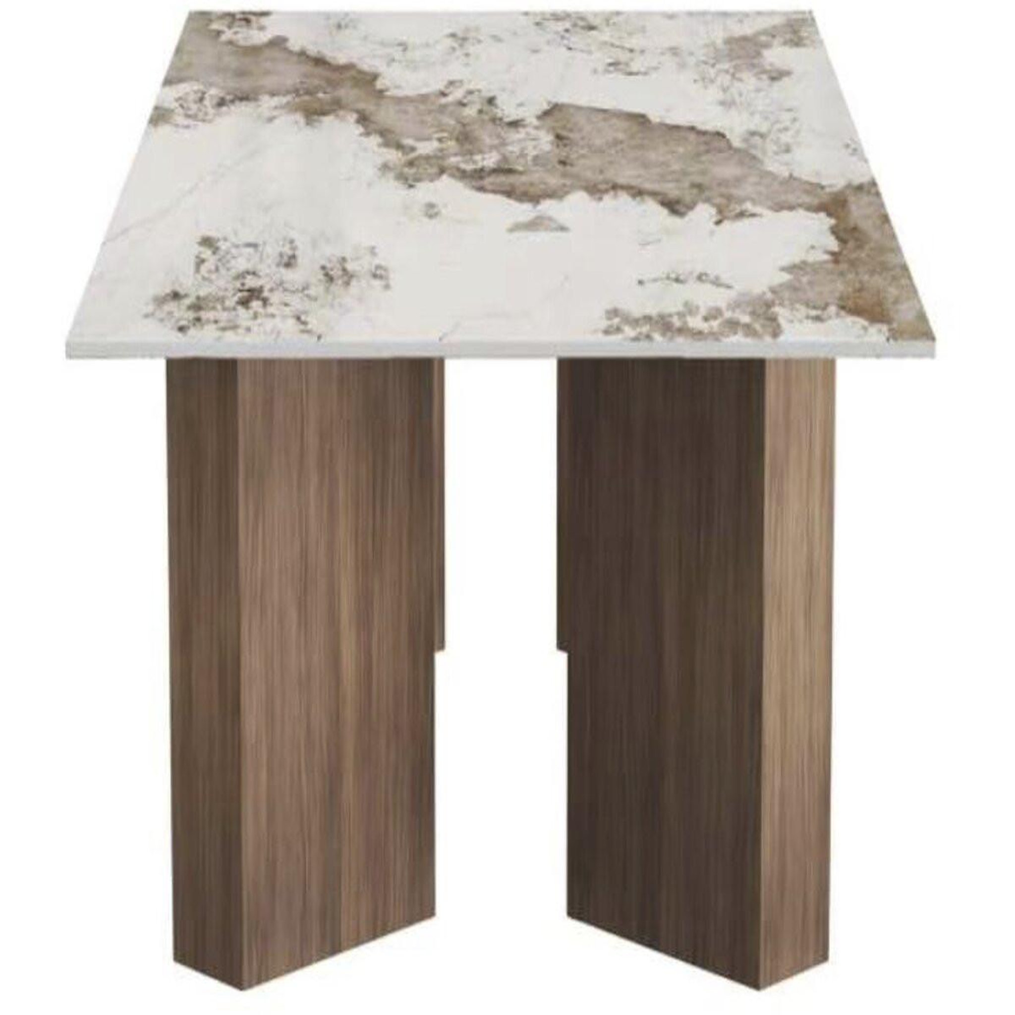 Voir la diapositive 4 : Habitat et Jardin Table basse en bois avec plateau en céramique  Elma  - 120 cm - Marron