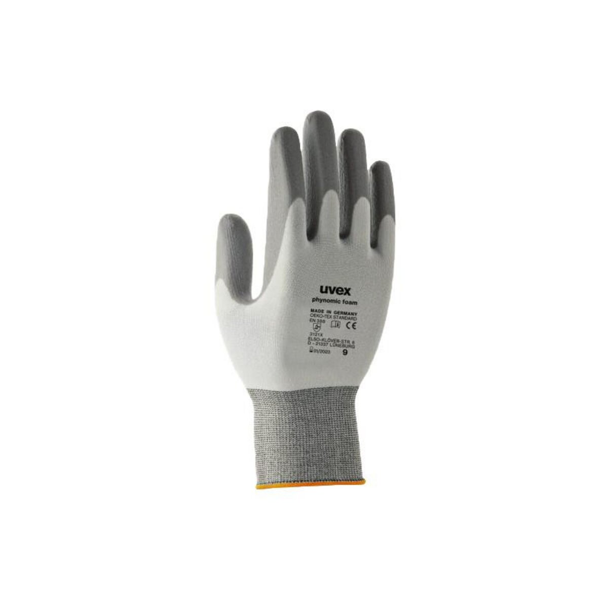 UVEX Gants tricotés PHYNOMIC FOAM enduit mousse aquapolymère gris gris foncé T10 UVEX CT10