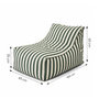 Voir la diapositive 3 : CONCEPT USINE Pouf d'extérieur rayé vert en tissu déperlant – 100x65x65 cm POSITANO