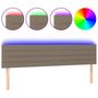 Voir la diapositive 2 : VIDAXL Tete de lit a LED Taupe 200x5x78/88 cm Tissu