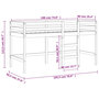 Voir la diapositive 6 : VIDAXL Lit mezzanine enfants avec rideaux sans matelas rose 90x190 cm