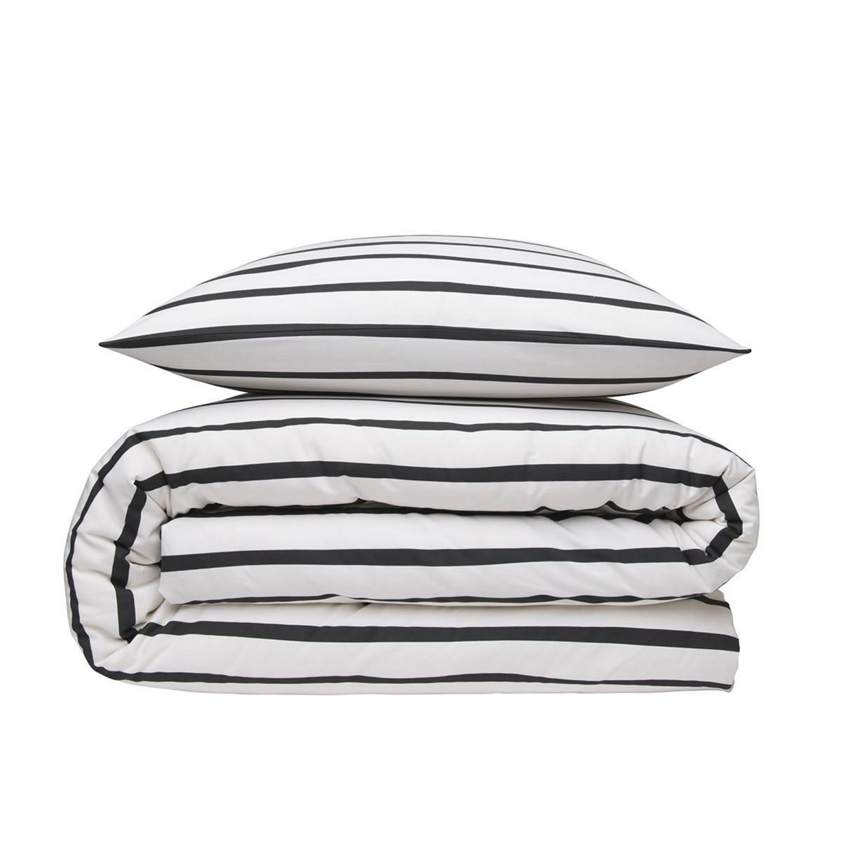 FUTURE HOME Parure de lit 2 personnes à rayures en polycoton