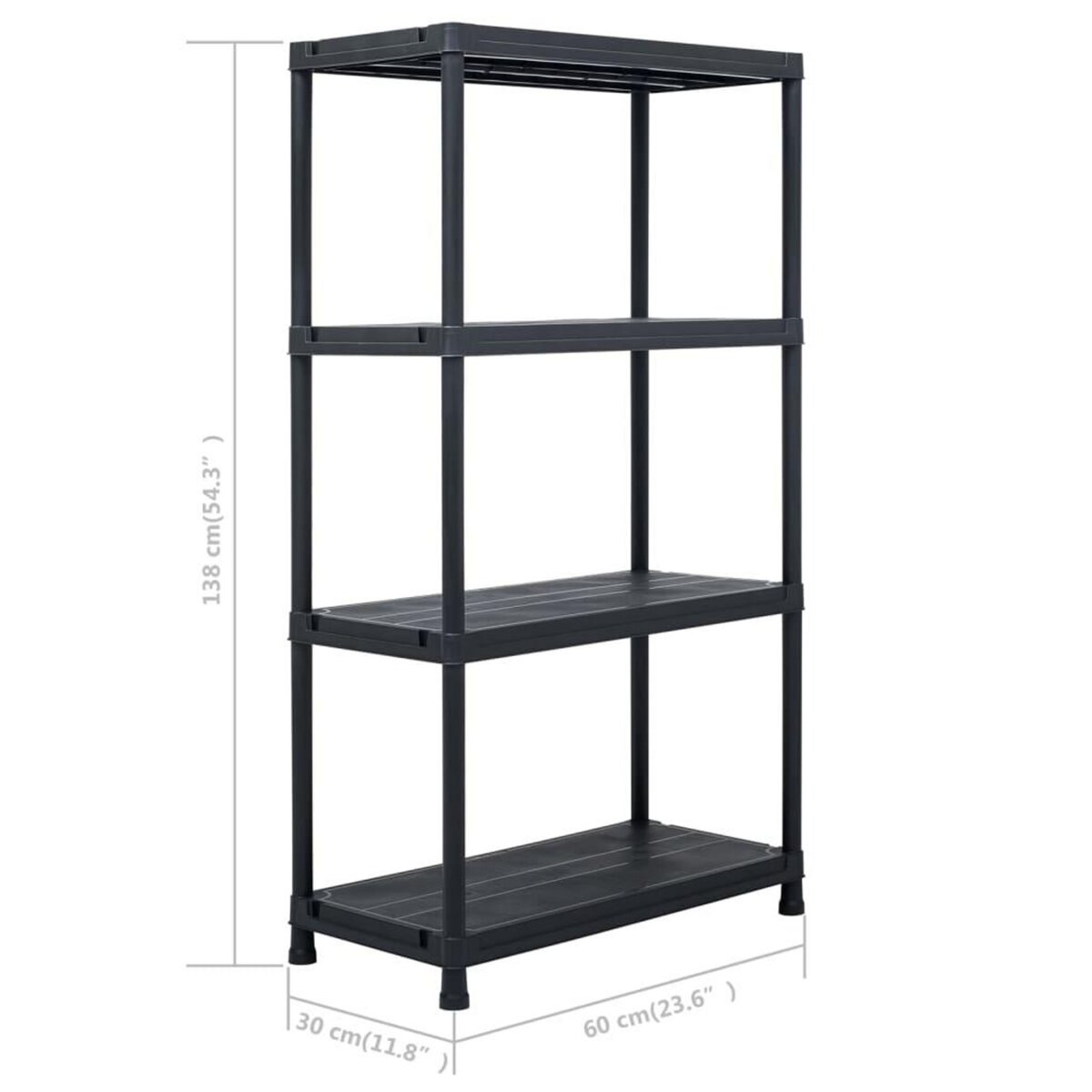 VIDAXL Etagere de rangement Noir 100 kg 60x30x138 cm Plastique